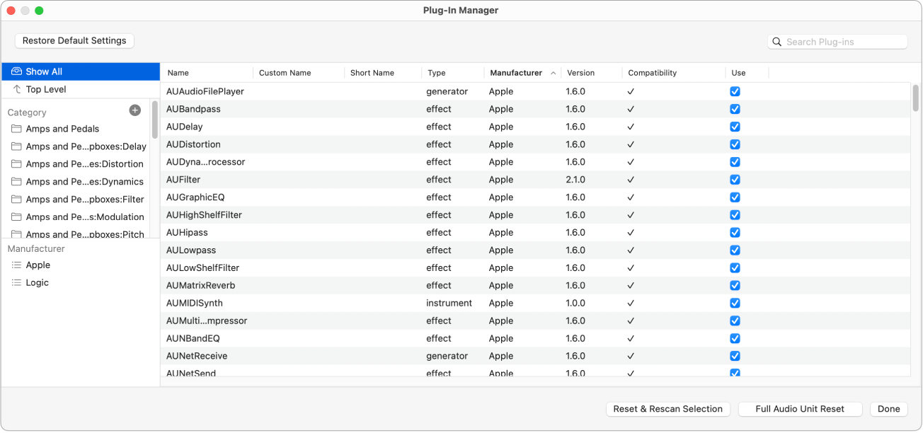 Figure. Plug-in Manager window.