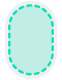 Ein dunkelgrünes Oval