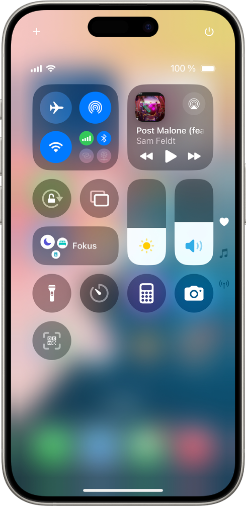 Kontrollcenter på iPhone.