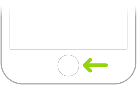 ‏iPhone کے نچلے حصے میں موجود ہوم بٹن (Touch ID)۔